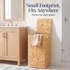 image:imageBest Choice Products Small Laundry Hamper with Lid Natural Handwoven Hyacinth Laundry Basket WRemoveable amp Washable Liner Bag Portable Handles 18 Gallon 67 liters  NaturalNatural