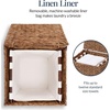 image:imageBest Choice Products Small Laundry Hamper with Lid Natural Handwoven Hyacinth Laundry Basket WRemoveable amp Washable Liner Bag Portable Handles 18 Gallon 67 liters  NaturalChestnut