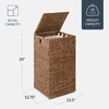 image:imageBest Choice Products Small Laundry Hamper with Lid Natural Handwoven Hyacinth Laundry Basket WRemoveable amp Washable Liner Bag Portable Handles 18 Gallon 67 liters  NaturalChestnut