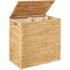image:imageBest Choice Products XLarge Laundry Hamper with Lid Natural Handwoven Hyacinth Laundry Basket WRemoveable amp Washable Liner Bag Portable Handles 53 Gallon 200 liters  NaturalNatural