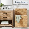 image:imageBest Choice Products XLarge Laundry Hamper with Lid Natural Handwoven Hyacinth Laundry Basket WRemoveable amp Washable Liner Bag Portable Handles 53 Gallon 200 liters  NaturalChestnut
