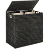 image:imageBest Choice Products XLarge Laundry Hamper with Lid Natural Handwoven Hyacinth Laundry Basket WRemoveable amp Washable Liner Bag Portable Handles 53 Gallon 200 liters  NaturalBlack