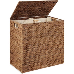 image:imageBest Choice Products XLarge Laundry Hamper with Lid Natural Handwoven Hyacinth Laundry Basket WRemoveable amp Washable Liner Bag Portable Handles 53 Gallon 200 liters  NaturalChestnut