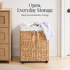 image:imageBest Choice Products Medium Laundry Hamper WLockable Rolling Wheels Natural Handwoven Hyacinth Laundry Basket WRemoveable amp Washable Liner Bag amp Handles Portable 24 Gallon 90L  ChestnutNatural