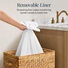 image:imageBest Choice Products Medium Laundry Hamper WLockable Rolling Wheels Natural Handwoven Hyacinth Laundry Basket WRemoveable amp Washable Liner Bag amp Handles Portable 24 Gallon 90L  ChestnutNatural