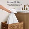 image:imageBest Choice Products Medium Laundry Hamper WLockable Rolling Wheels Natural Handwoven Hyacinth Laundry Basket WRemoveable amp Washable Liner Bag amp Handles Portable 24 Gallon 90L  ChestnutChestnut