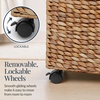 image:imageBest Choice Products Medium Laundry Hamper WLockable Rolling Wheels Natural Handwoven Hyacinth Laundry Basket WRemoveable amp Washable Liner Bag amp Handles Portable 24 Gallon 90L  ChestnutChestnut