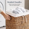 image:imageBest Choice Products Medium Laundry Hamper WLockable Rolling Wheels Natural Handwoven Hyacinth Laundry Basket WRemoveable amp Washable Liner Bag amp Handles Portable 24 Gallon 90L  ChestnutChestnut