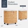 image:imageBest Choice Products Medium Laundry Hamper WLockable Rolling Wheels Natural Handwoven Hyacinth Laundry Basket WRemoveable amp Washable Liner Bag amp Handles Portable 24 Gallon 90L  ChestnutNatural