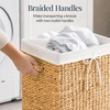 image:imageBest Choice Products Medium Laundry Hamper WLockable Rolling Wheels Natural Handwoven Hyacinth Laundry Basket WRemoveable amp Washable Liner Bag amp Handles Portable 24 Gallon 90L  ChestnutNatural