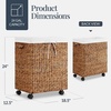 image:imageBest Choice Products Medium Laundry Hamper WLockable Rolling Wheels Natural Handwoven Hyacinth Laundry Basket WRemoveable amp Washable Liner Bag amp Handles Portable 24 Gallon 90L  ChestnutChestnut