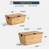 image:imageBest Choice Products Set of 2 XLarge amp Medium Woven Storage Baskets WLids Hyacinth Nesting Bins Handwoven Organizer Baskets WHandles for Bedroom Living Room Laundry Room Or Office  NaturalNatural