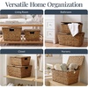 image:imageBest Choice Products Set of 2 XLarge amp Medium Woven Storage Baskets WLids Hyacinth Nesting Bins Handwoven Organizer Baskets WHandles for Bedroom Living Room Laundry Room Or Office  NaturalChestnut