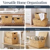 image:imageBest Choice Products Set of 2 XLarge amp Medium Woven Storage Baskets WLids Hyacinth Nesting Bins Handwoven Organizer Baskets WHandles for Bedroom Living Room Laundry Room Or Office  NaturalNatural