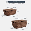 image:imageBest Choice Products Set of 2 XLarge amp Medium Woven Storage Baskets WLids Hyacinth Nesting Bins Handwoven Organizer Baskets WHandles for Bedroom Living Room Laundry Room Or Office  NaturalBrown