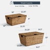 image:imageBest Choice Products Set of 2 XLarge amp Medium Woven Storage Baskets WLids Hyacinth Nesting Bins Handwoven Organizer Baskets WHandles for Bedroom Living Room Laundry Room Or Office  NaturalChestnut