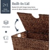 image:imageBest Choice Products Set of 2 XLarge amp Medium Woven Storage Baskets WLids Hyacinth Nesting Bins Handwoven Organizer Baskets WHandles for Bedroom Living Room Laundry Room Or Office  NaturalBrown