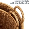 image:imageBest Choice Products Round Storage Basket wHandles Handwoven Water Hyacinth Plant Holder Storage Organizer Tote Bin for Bedroom Living Room Bathroom  ChestnutNatural