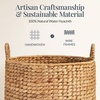 image:imageBest Choice Products Round Storage Basket wHandles Handwoven Water Hyacinth Plant Holder Storage Organizer Tote Bin for Bedroom Living Room Bathroom  ChestnutNatural