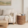 image:imageBest Choice Products Round Storage Basket wHandles Handwoven Water Hyacinth Plant Holder Storage Organizer Tote Bin for Bedroom Living Room Bathroom  ChestnutChestnut