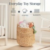 image:imageBest Choice Products Round Storage Basket wHandles Handwoven Water Hyacinth Plant Holder Storage Organizer Tote Bin for Bedroom Living Room Bathroom  ChestnutNatural