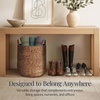 image:imageBest Choice Products Round Storage Basket wHandles Handwoven Water Hyacinth Plant Holder Storage Organizer Tote Bin for Bedroom Living Room Bathroom  ChestnutChestnut