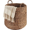image:imageBest Choice Products Round Storage Basket wHandles Handwoven Water Hyacinth Plant Holder Storage Organizer Tote Bin for Bedroom Living Room Bathroom  ChestnutChestnut