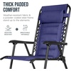 image:imageBest Choice Products Padded Folding Zero Gravity Rocking Chair with Adjustable Headrest Outdoor Camping Chair WeatherResistant Fabric Steel Frame  BlackNavy