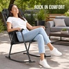 image:imageBest Choice Products Padded Folding Zero Gravity Rocking Chair with Adjustable Headrest Outdoor Camping Chair WeatherResistant Fabric Steel Frame  BlackBlack