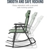 image:imageBest Choice Products Padded Folding Zero Gravity Rocking Chair with Adjustable Headrest Outdoor Camping Chair WeatherResistant Fabric Steel Frame  BlackSage Green