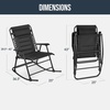 image:imageBest Choice Products Padded Folding Zero Gravity Rocking Chair with Adjustable Headrest Outdoor Camping Chair WeatherResistant Fabric Steel Frame  BlackBlack