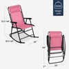 image:imageBest Choice Products Padded Folding Zero Gravity Rocking Chair with Adjustable Headrest Outdoor Camping Chair WeatherResistant Fabric Steel Frame  BlackPink