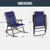 image:imageBest Choice Products Padded Folding Zero Gravity Rocking Chair with Adjustable Headrest Outdoor Camping Chair WeatherResistant Fabric Steel Frame  BlackNavy