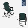 image:imageBest Choice Products Padded Folding Zero Gravity Rocking Chair with Adjustable Headrest Outdoor Camping Chair WeatherResistant Fabric Steel Frame  BlackForest Green