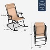 image:imageBest Choice Products Padded Folding Zero Gravity Rocking Chair with Adjustable Headrest Outdoor Camping Chair WeatherResistant Fabric Steel Frame  BlackBeige