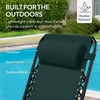 image:imageBest Choice Products Padded Folding Zero Gravity Rocking Chair with Adjustable Headrest Outdoor Camping Chair WeatherResistant Fabric Steel Frame  BlackForest Green