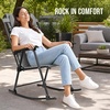 image:imageBest Choice Products Padded Folding Zero Gravity Rocking Chair with Adjustable Headrest Outdoor Camping Chair WeatherResistant Fabric Steel Frame  BlackGrey