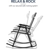 image:imageBest Choice Products Padded Folding Zero Gravity Rocking Chair with Adjustable Headrest Outdoor Camping Chair WeatherResistant Fabric Steel Frame  BlackIce Gray