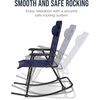 image:imageBest Choice Products Padded Folding Zero Gravity Rocking Chair with Adjustable Headrest Outdoor Camping Chair WeatherResistant Fabric Steel Frame  BlackNavy