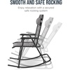 image:imageBest Choice Products Padded Folding Zero Gravity Rocking Chair with Adjustable Headrest Outdoor Camping Chair WeatherResistant Fabric Steel Frame  BlackGrey