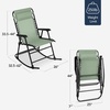 image:imageBest Choice Products Padded Folding Zero Gravity Rocking Chair with Adjustable Headrest Outdoor Camping Chair WeatherResistant Fabric Steel Frame  BlackSage Green