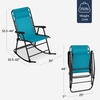 image:imageBest Choice Products Padded Folding Zero Gravity Rocking Chair with Adjustable Headrest Outdoor Camping Chair WeatherResistant Fabric Steel Frame  BlackPeacock Blue