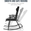 image:imageBest Choice Products Padded Folding Zero Gravity Rocking Chair with Adjustable Headrest Outdoor Camping Chair WeatherResistant Fabric Steel Frame  BlackBlack