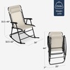 image:imageBest Choice Products Padded Folding Zero Gravity Rocking Chair with Adjustable Headrest Outdoor Camping Chair WeatherResistant Fabric Steel Frame  BlackIvory