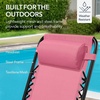 image:imageBest Choice Products Padded Folding Zero Gravity Rocking Chair with Adjustable Headrest Outdoor Camping Chair WeatherResistant Fabric Steel Frame  BlackPink