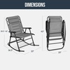 image:imageBest Choice Products Padded Folding Zero Gravity Rocking Chair with Adjustable Headrest Outdoor Camping Chair WeatherResistant Fabric Steel Frame  BlackGrey