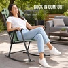 image:imageBest Choice Products Padded Folding Zero Gravity Rocking Chair with Adjustable Headrest Outdoor Camping Chair WeatherResistant Fabric Steel Frame  BlackSage Green