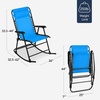 image:imageBest Choice Products Padded Folding Zero Gravity Rocking Chair with Adjustable Headrest Outdoor Camping Chair WeatherResistant Fabric Steel Frame  BlackAqua Blue