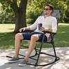 image:imageBest Choice Products Padded Folding Zero Gravity Rocking Chair with Adjustable Headrest Outdoor Camping Chair WeatherResistant Fabric Steel Frame  BlackGrey