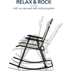 image:imageBest Choice Products Padded Folding Zero Gravity Rocking Chair with Adjustable Headrest Outdoor Camping Chair WeatherResistant Fabric Steel Frame  BlackIvory